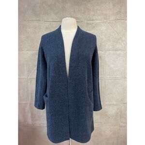 Jenni Kayne Women's Dark Blue Long Sleeve Wool Blend Sweater Cardigan Size XS